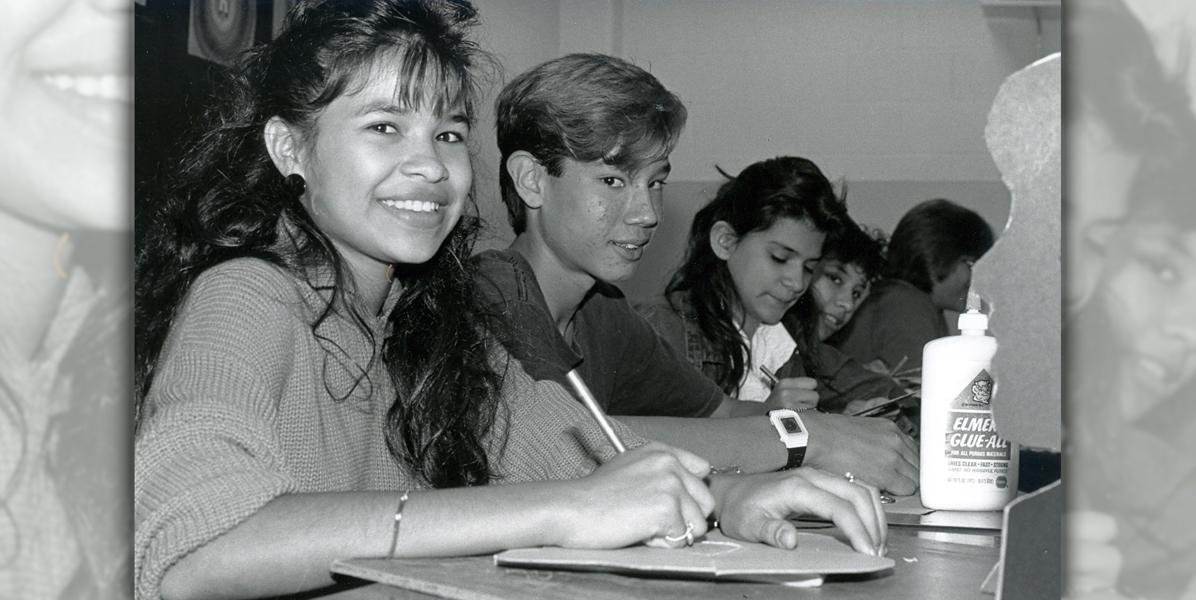 NISD middle school students at their desks 1980s