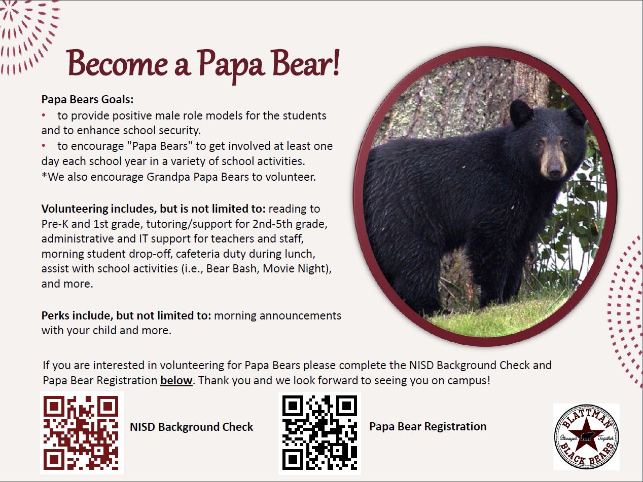 Papa Bears  Blattman Elementary School Northside Independent