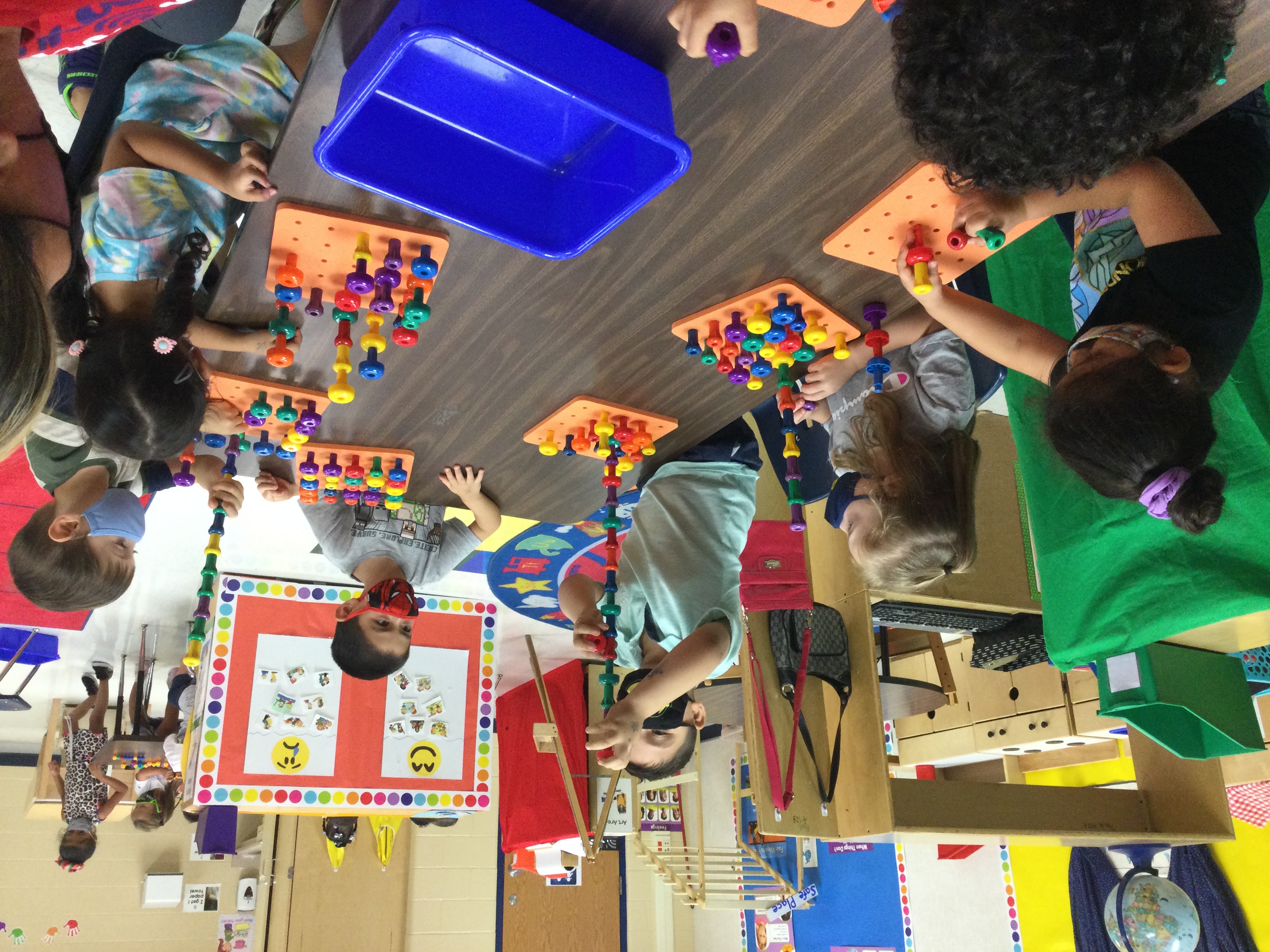Students playing with Blocks
