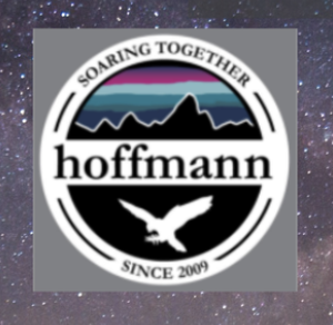 Image of Hoffmann 2023-2024 logo with silhouette of mountain range and a hawk