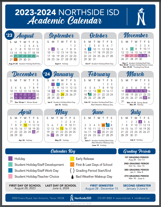 Neisd 2024 2025 Calendar Min Laurel