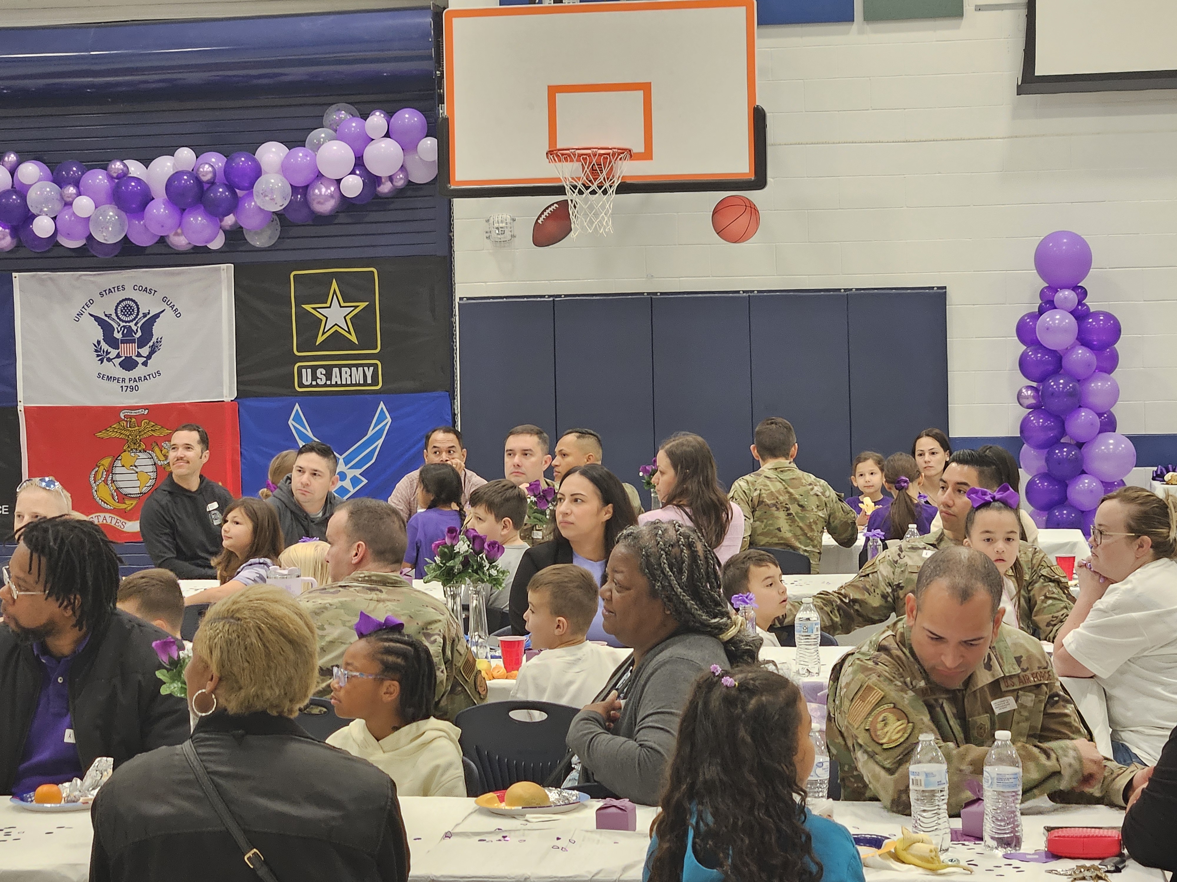 campus Military celebration in cafeteria