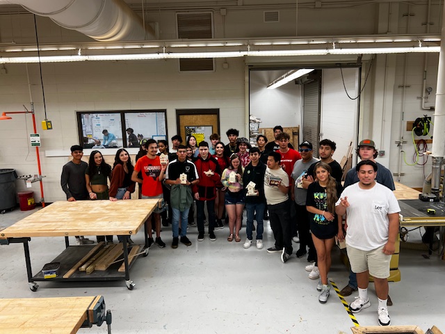 ALE and Construction students in the Wood Shop
