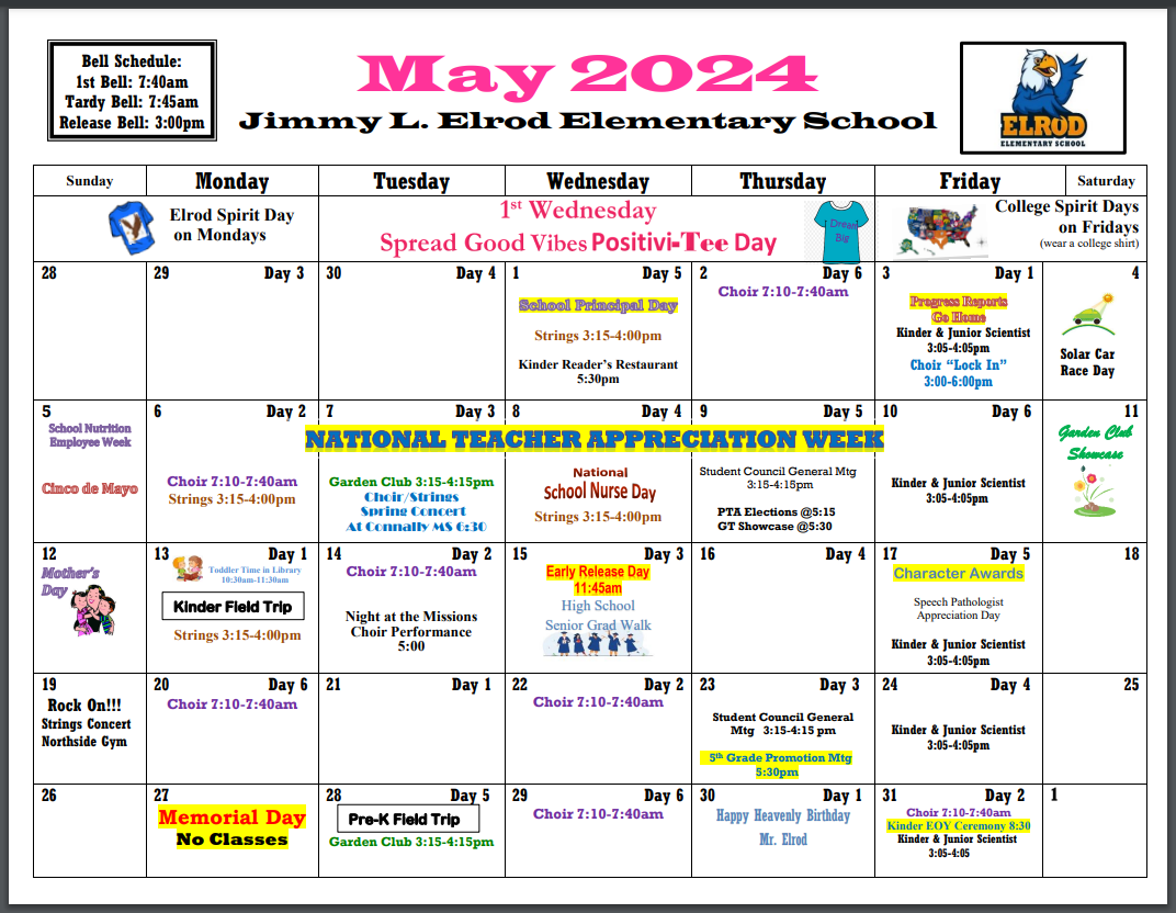 Principal's May 2024 ~ Elrod Eagle eNEWS