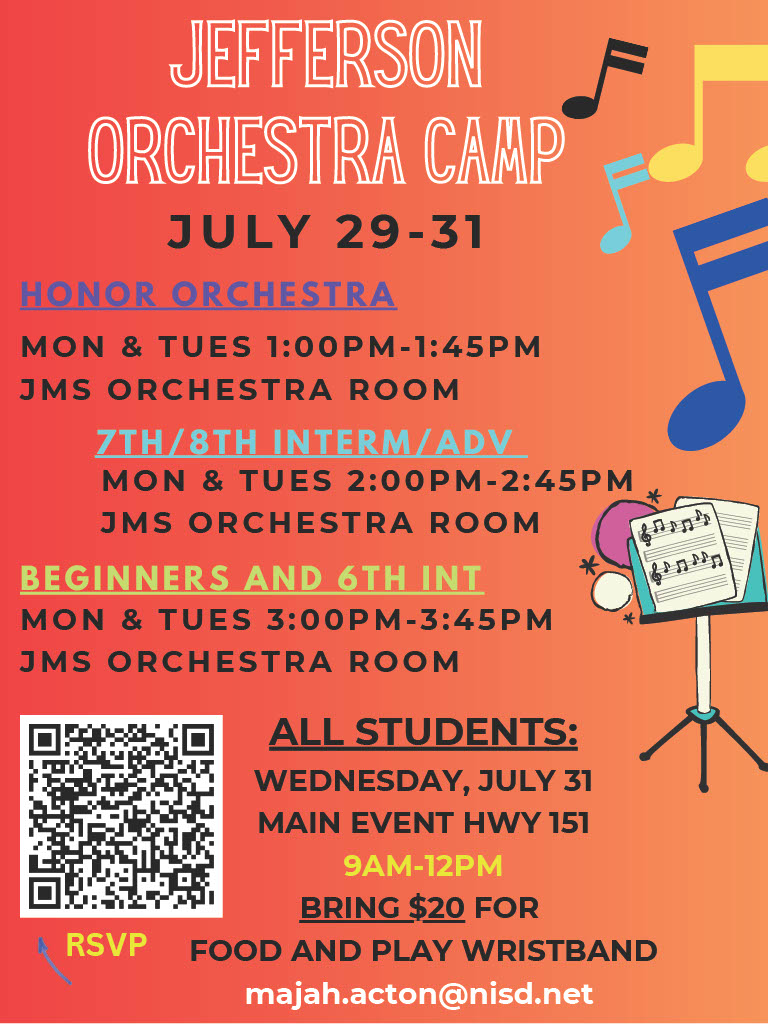 Jefferson Orchestra Camp Flyer 2024