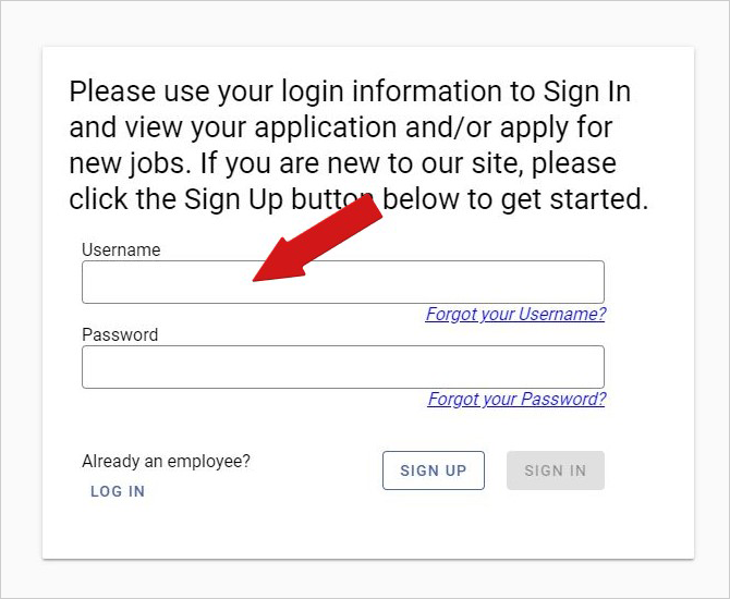 LOG IN with your Username and Password