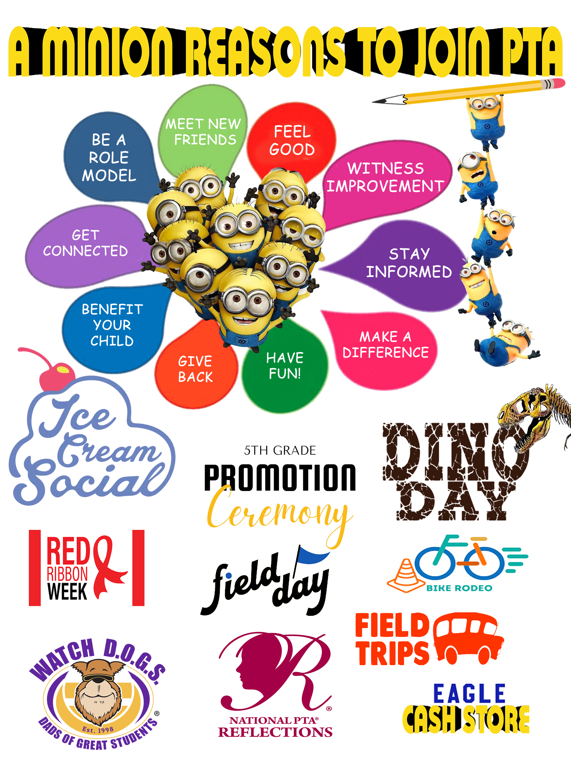 A Minion reasons to join PTA flyer