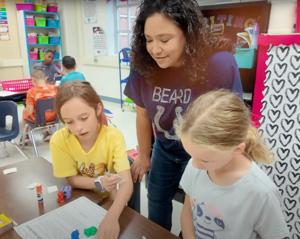 Teacher Clarissa Kline in the classroom