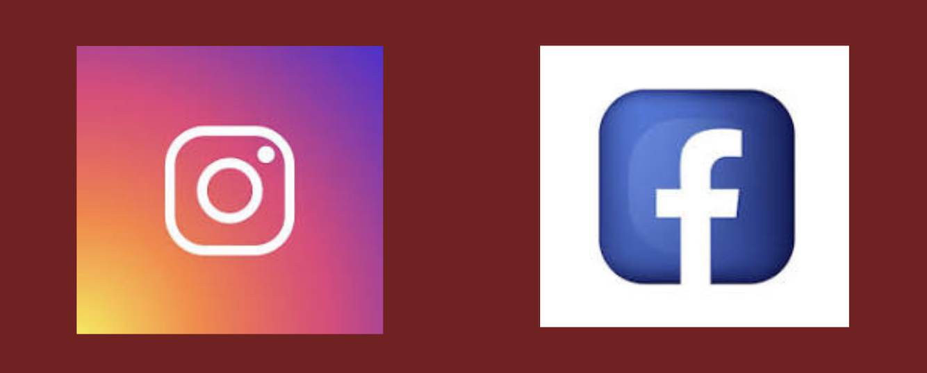 Banner with Instagram and Facebook logos