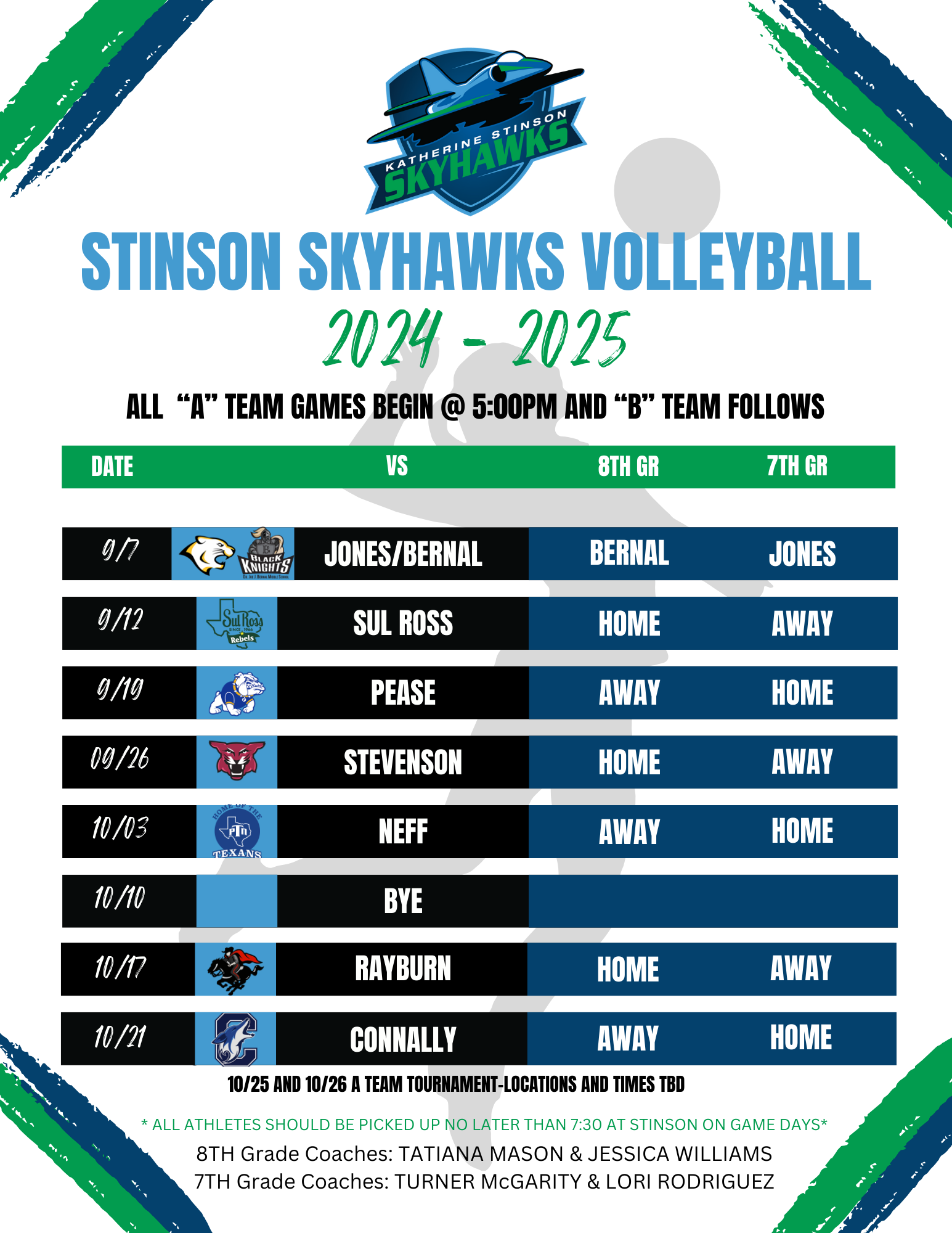 Volleyball Schedule