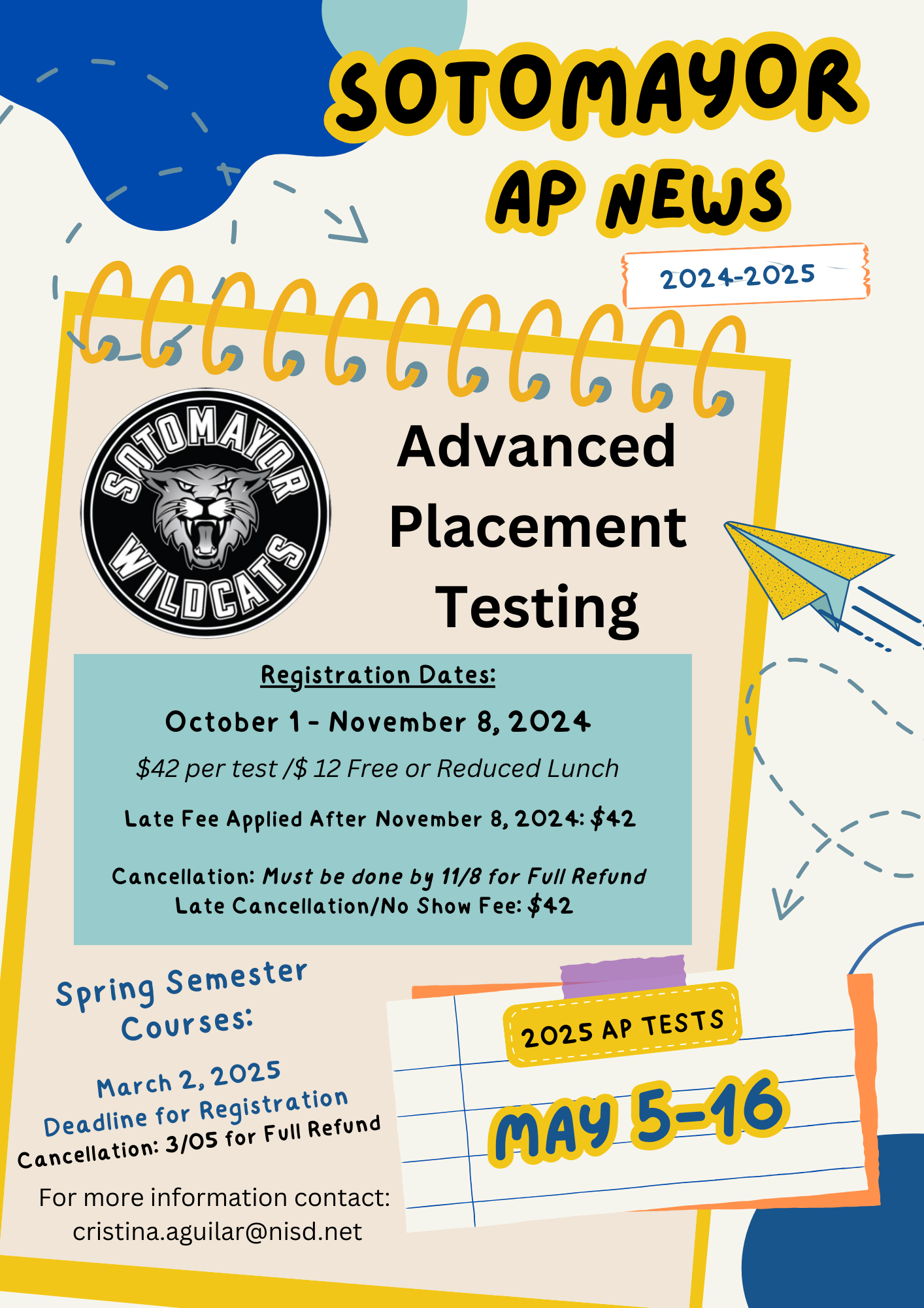 2024-2025 AP Testing flyer