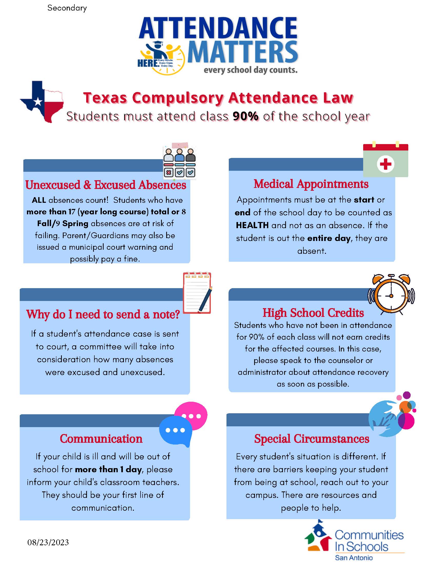 Attendance Matters English flyer