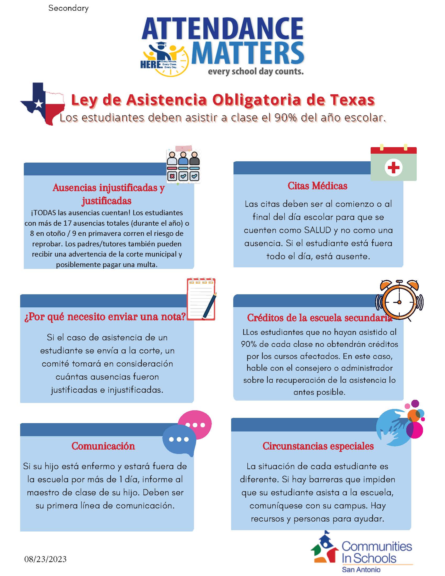 Attendance Matter Flyer - Spanish