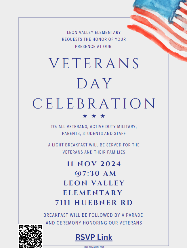 Invite to Veterans Day Celebration