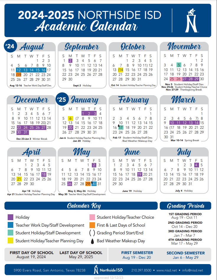 NISD 2024-2025 School Calendar