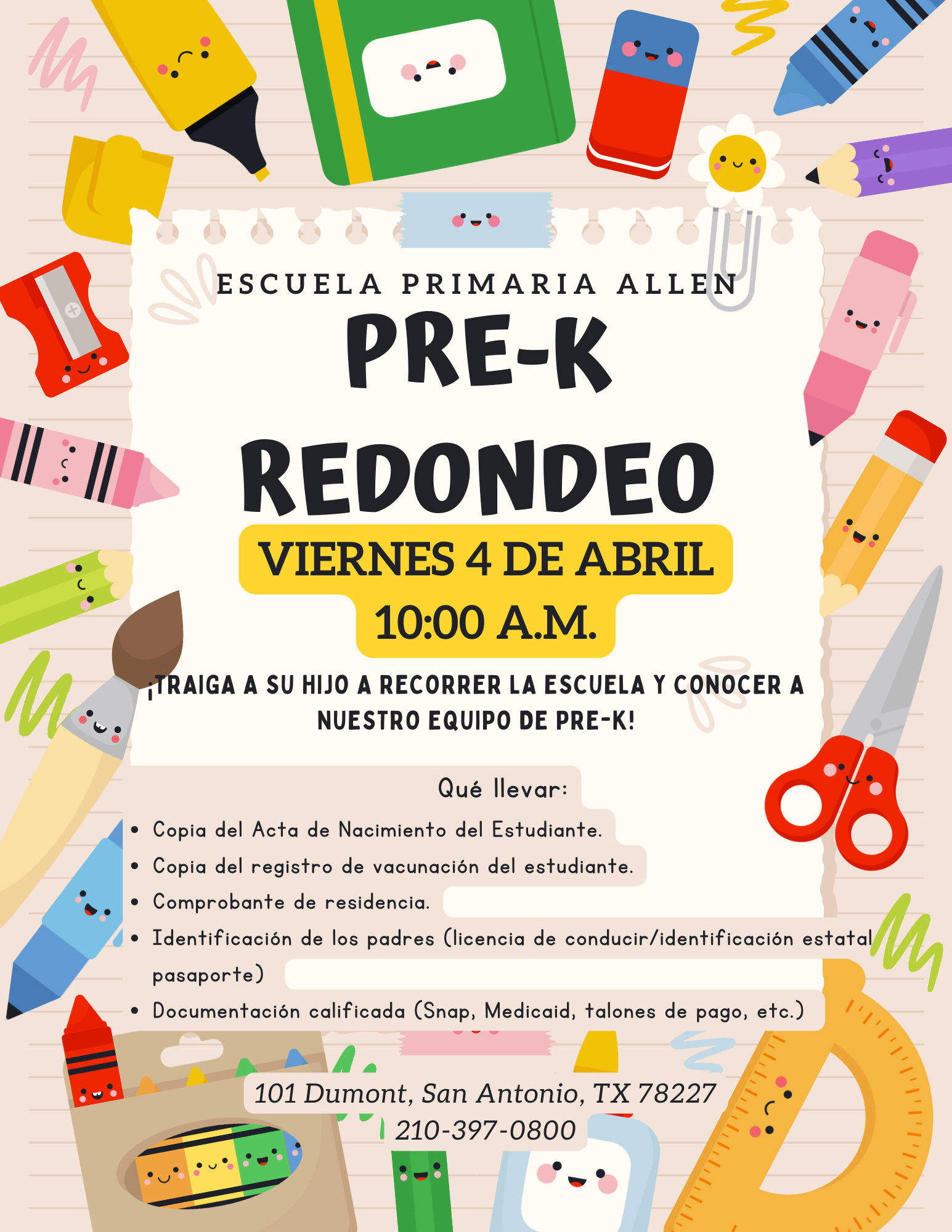 Pre-K Round Up - Flyer spanish 