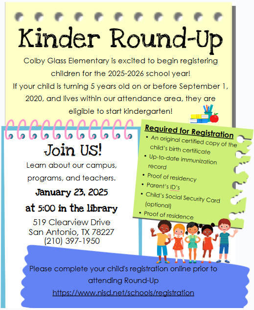 Kinder Round Up flyer with event's details