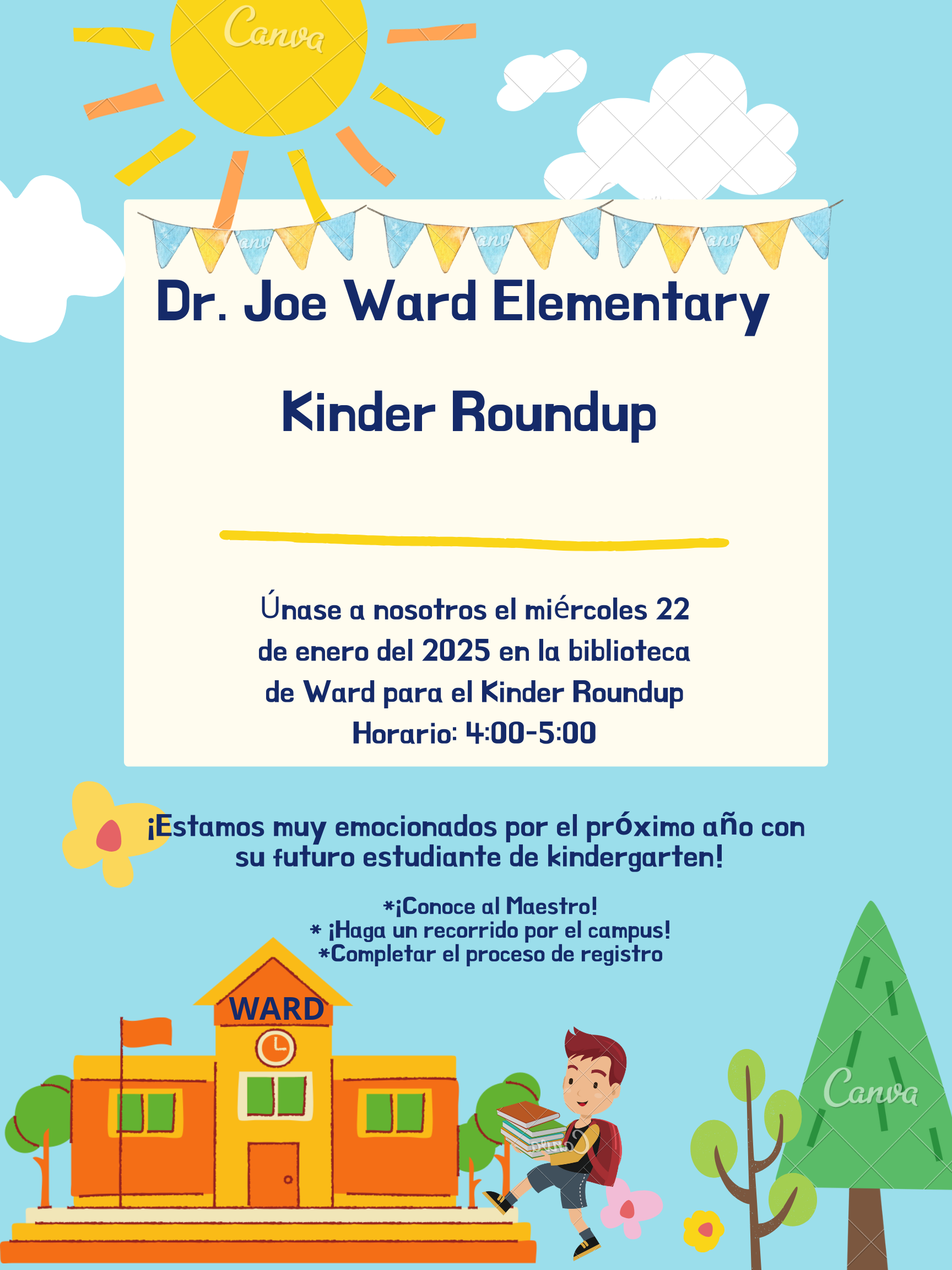 Kinder Round Up Flyer Spanish