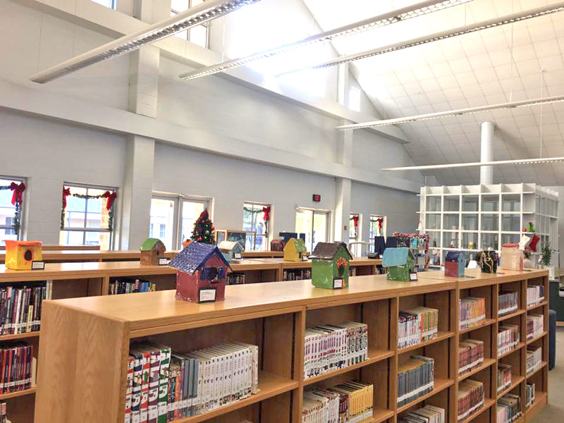 O'Connor library shelves 