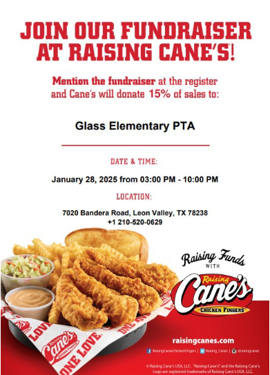 Cane's Flyer with event's details