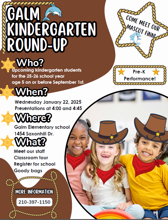 Flyer for Galm Kindergarten Round-Up