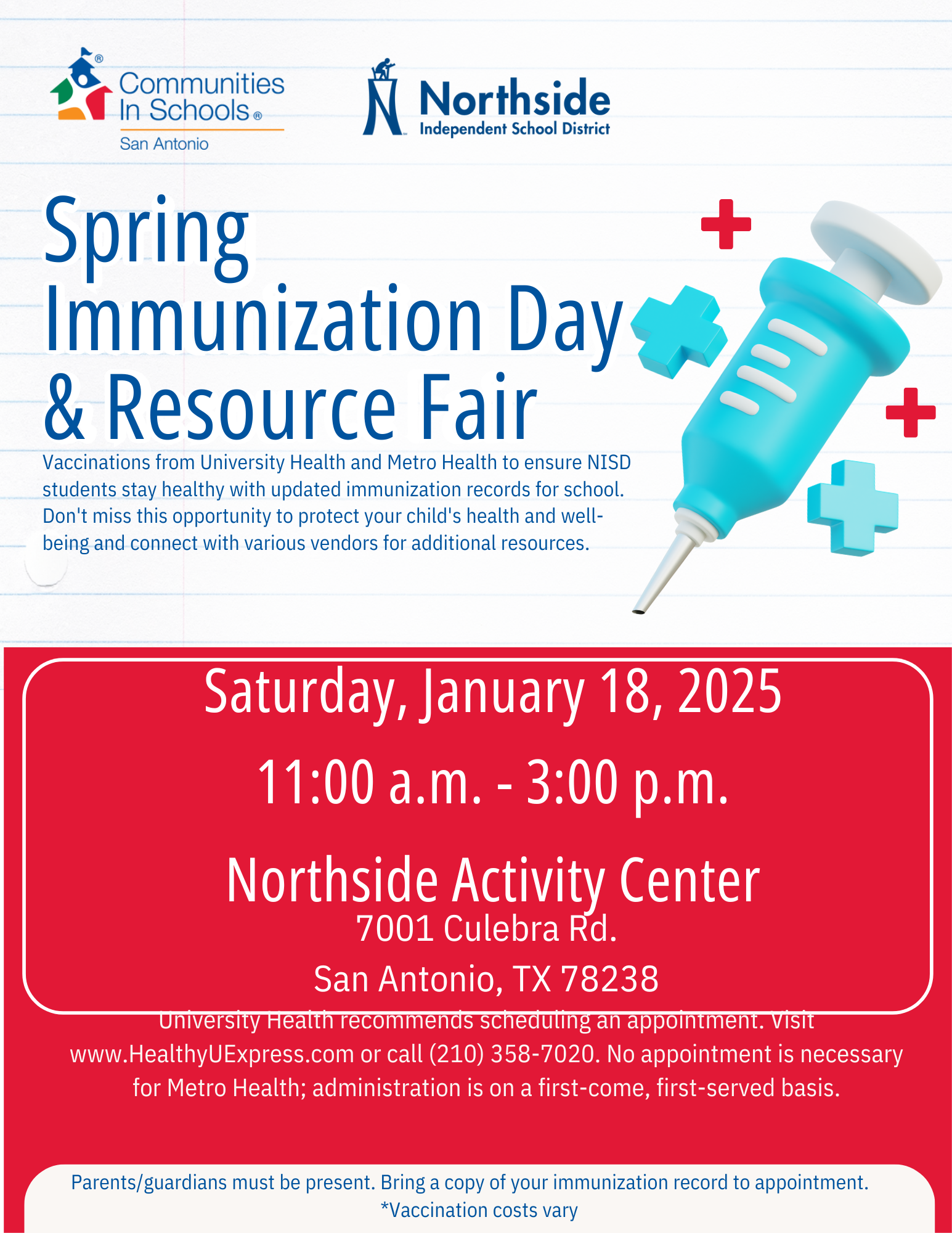 Free Immunizations for Students