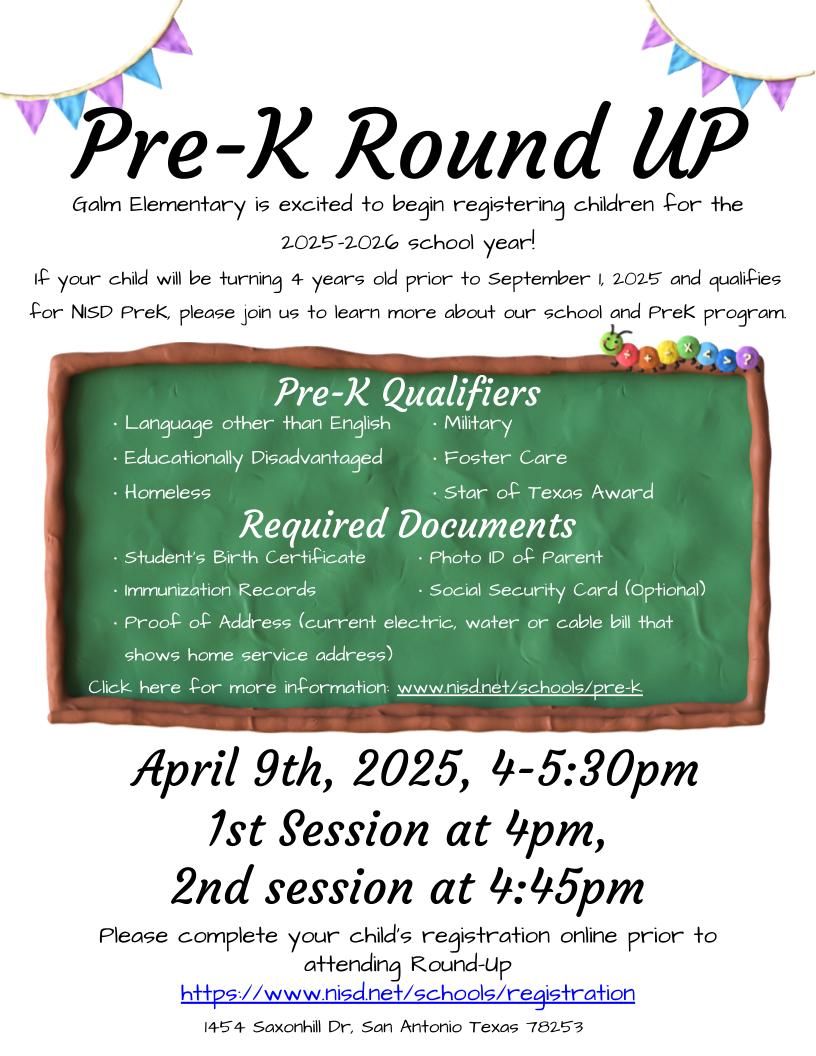 Pre-K Round Up Flyer