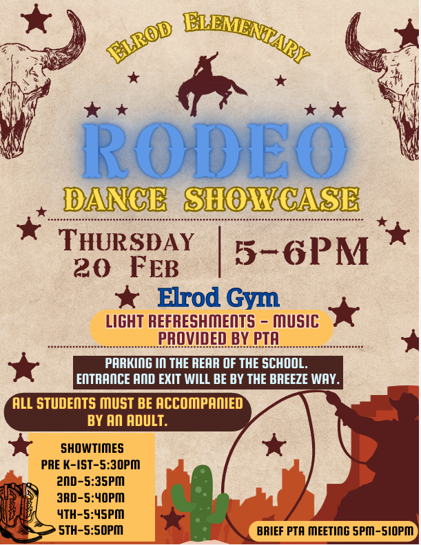 Rodeo Dance Showcase ~ February 20, 2025 - 5:00 p.m. to 6:00 p.m.