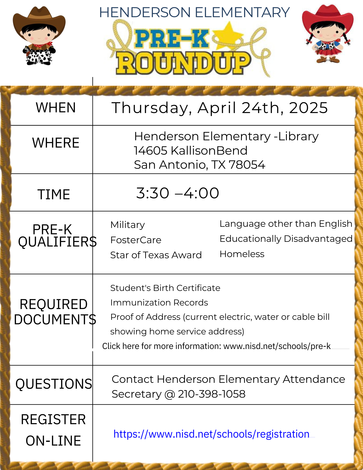 Pre K round up flyer