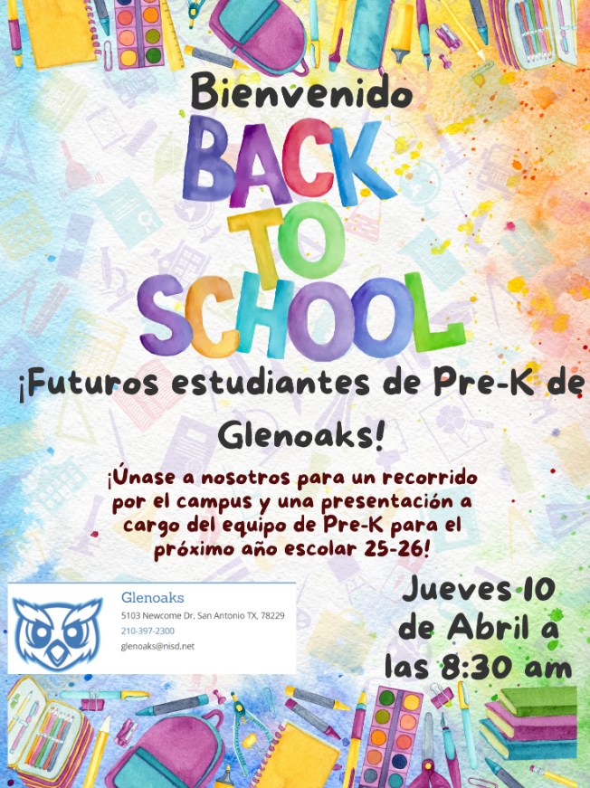 Flyer for Pre-K Round Up in Spanish.