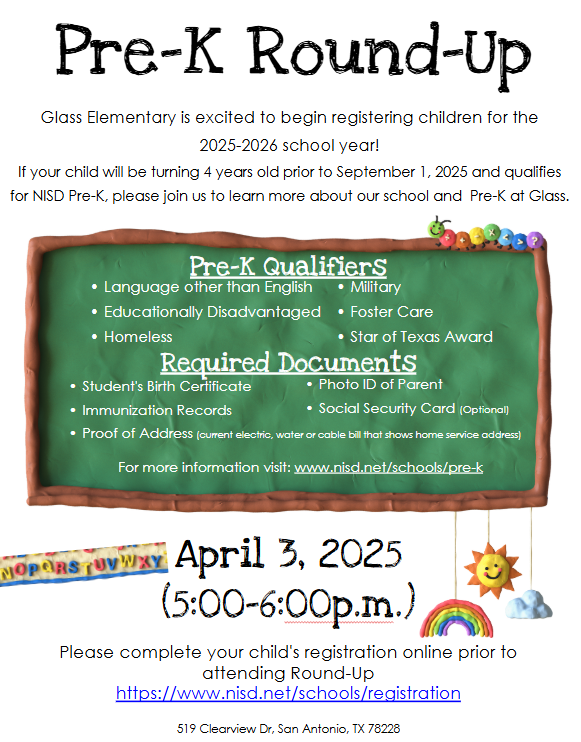 Pre-K Round-Up flyer with event's details