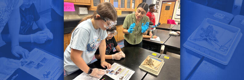 Science class during a lab