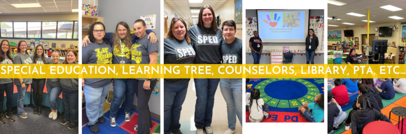 displaying pictures, of staff members interacting with students, school counselors interacting with SAPD officers  and the Special Education team