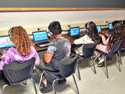Students working in the computer lab.