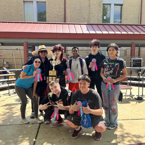 A group with their awards