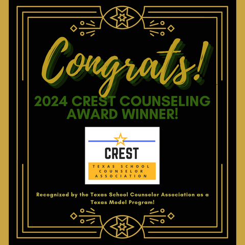 The Jones Middle School counseling team was just awarded the 2024 CREST award as a Texas Model Counseling program!