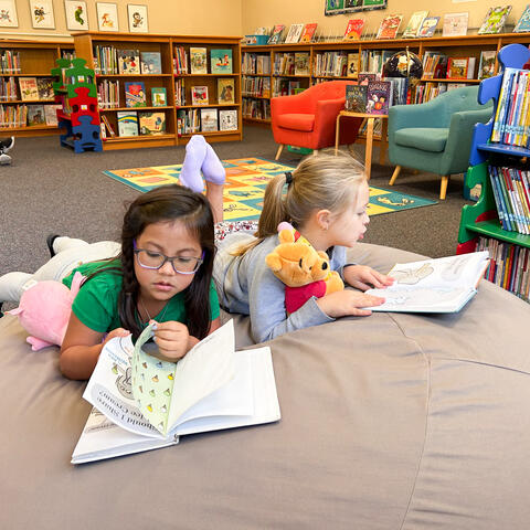 Students reading with their Reading Buddies.