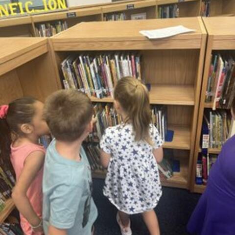 Students looking for a book