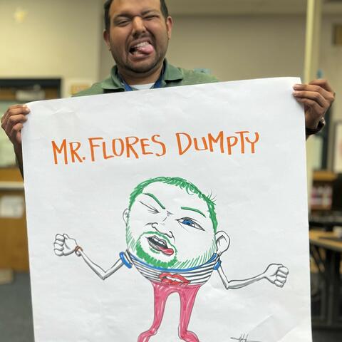 Mr. Flores with a drawing